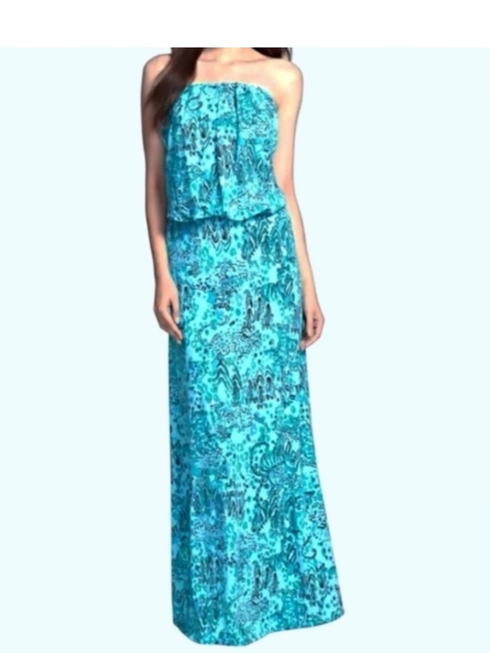 Lilly Pulitzer Morada Strapless Maxi Dress Escapades in the Everglade Size S